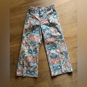 Free People We The Free Floral Wide Leg Jeans NWOT